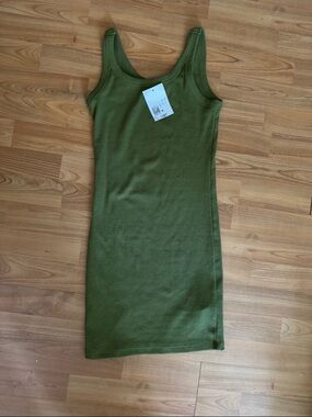 Forever 21 Olive Green Ribbed Tank Mini Dress